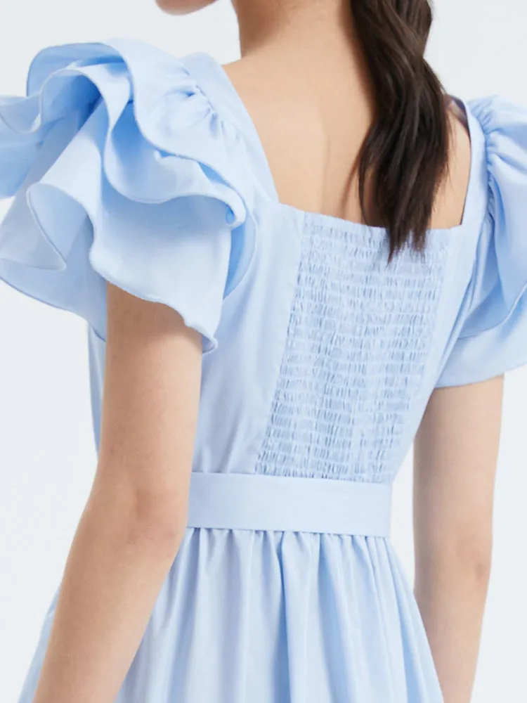 Ruffle Sleeve Square Neck Mini Dress sold by Goelia product image thumbnail 4