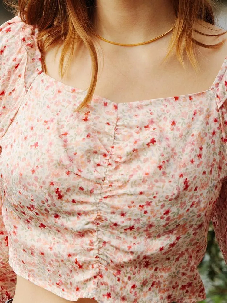 Floral Puff Sleeve Women Blouse sold by Goelia product image thumbnail 5