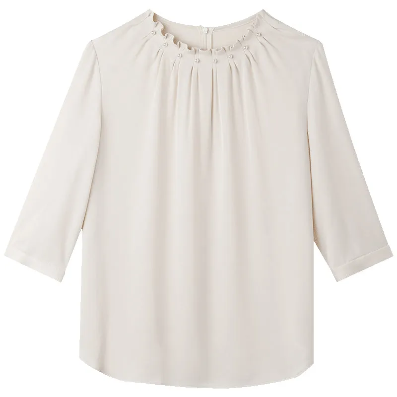 Acetate Ruffle Collar Women Blouse sold by Goelia product image thumbnail 5