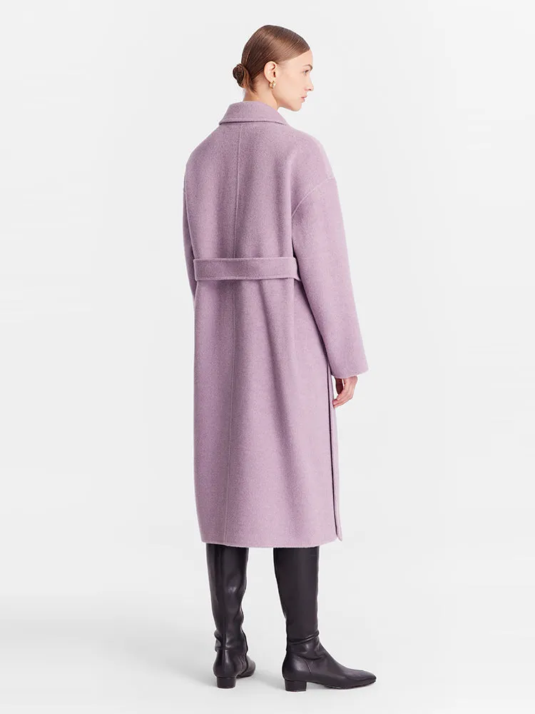 Lilac Purple Woolen Double-Face Lapel Women Coat sold by Goelia product image thumbnail 3