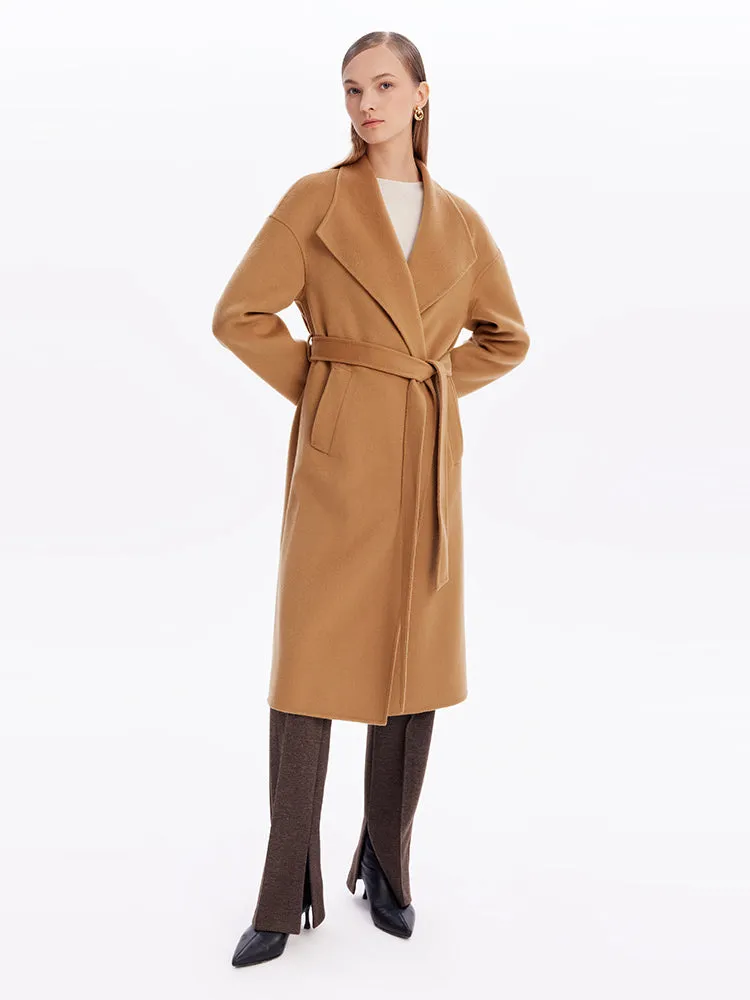 Cashmere Double-Faced Lapel Women Coat sold by Goelia