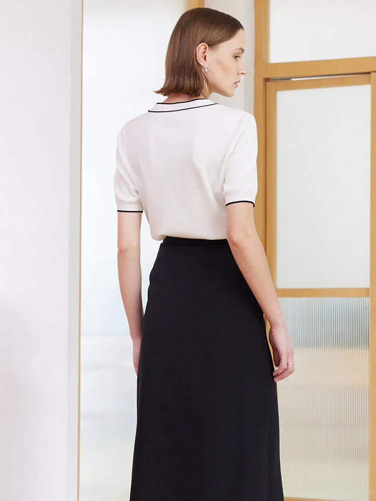 White V-Neck Blouse sold by Goelia product image thumbnail 2