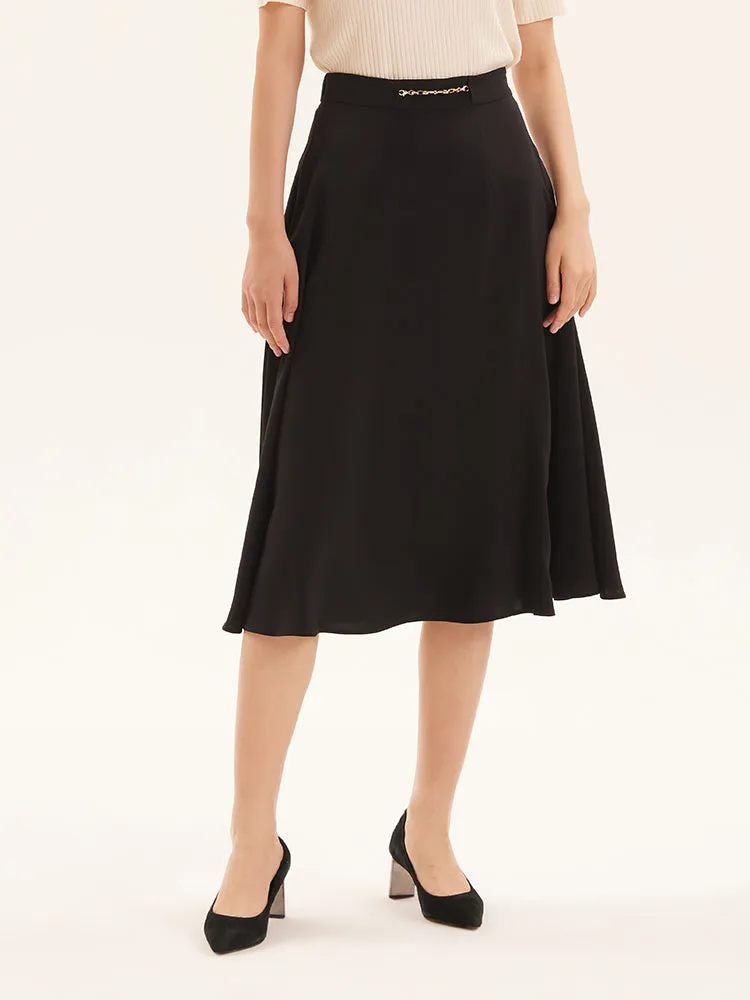 Black A-Line Triacetate Skirt sold by Goelia product image thumbnail 2