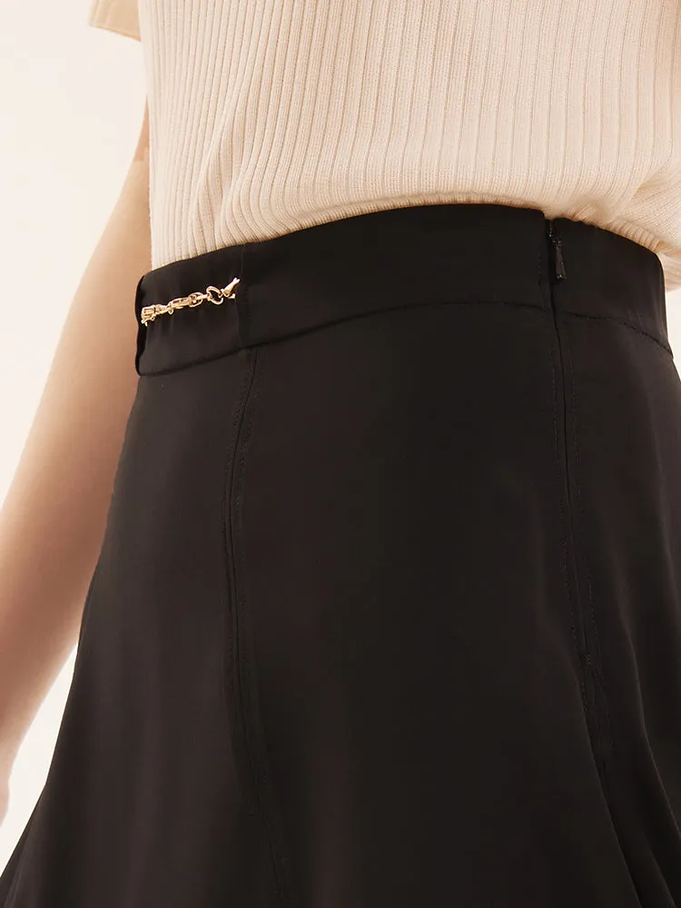 Black A-Line Triacetate Skirt sold by Goelia product image thumbnail 4