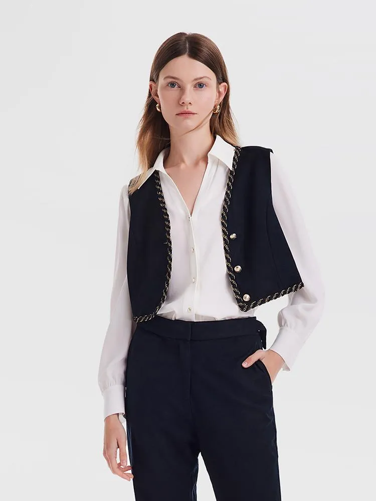 Wool And Cashmere V-Neck Women Vest sold by Goelia product image thumbnail 3