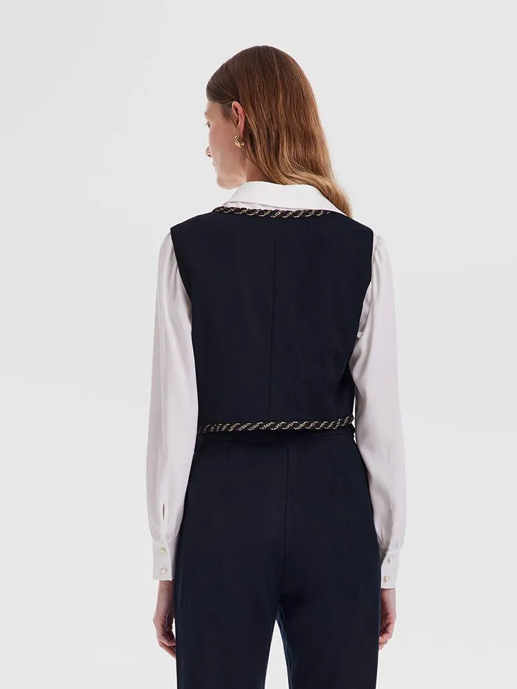 Wool And Cashmere V-Neck Women Vest sold by Goelia product image thumbnail 5