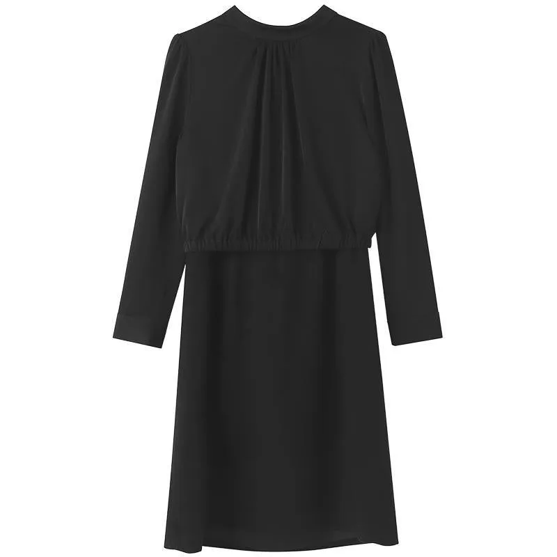 Tied Round Neck Top And Washable Wool Skirt Two-piece Suit sold by Goelia product image thumbnail 5