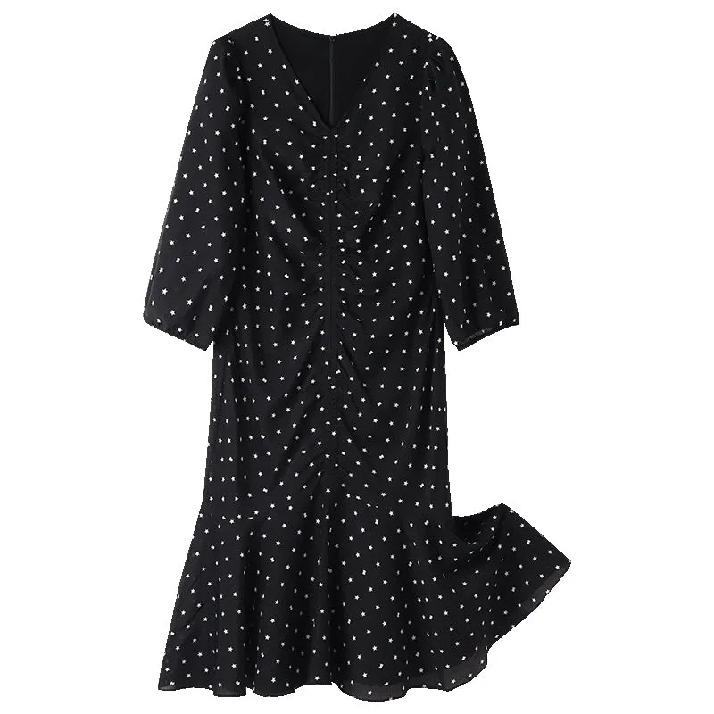 Print Black Mermaid Midi Dress sold by Goelia product image thumbnail 4