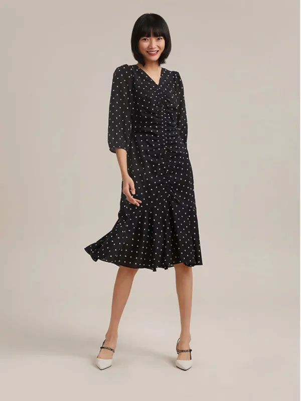 Print Black Mermaid Midi Dress sold by Goelia