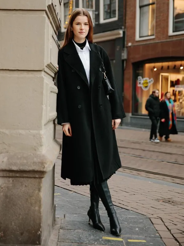 Mulberry Silk Double-faced Woolen Women Coat sold by Goelia