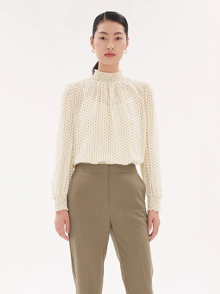 Pure Silk Print Blouse And Camisole Two-Piece Set sold by Goelia