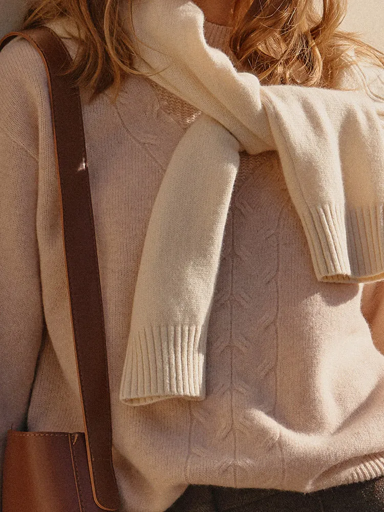 Beige Oversized Woolen Sweater sold by Goelia product image thumbnail 4