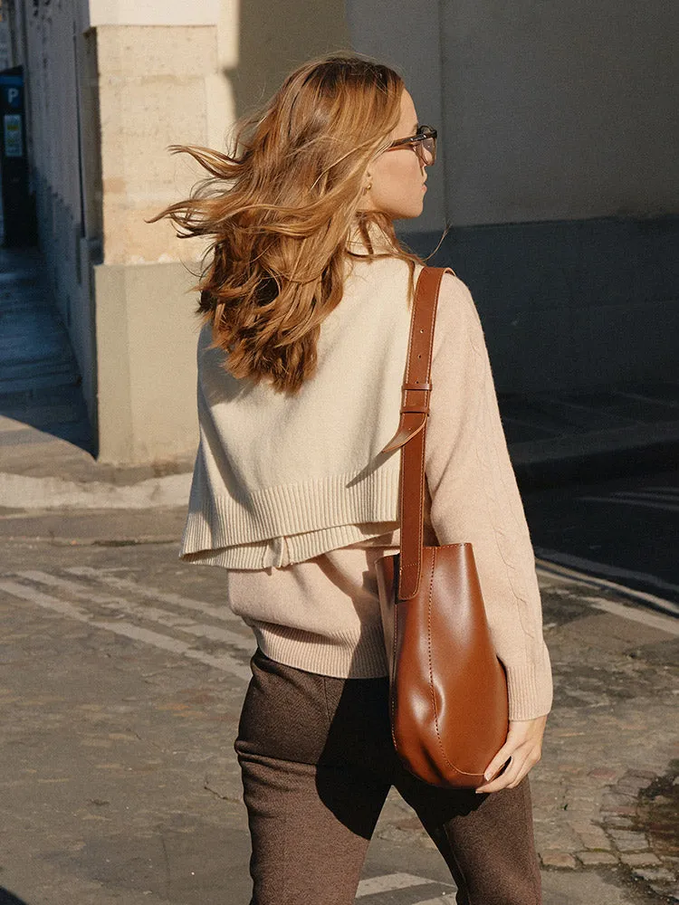 Beige Oversized Woolen Sweater sold by Goelia product image thumbnail 2