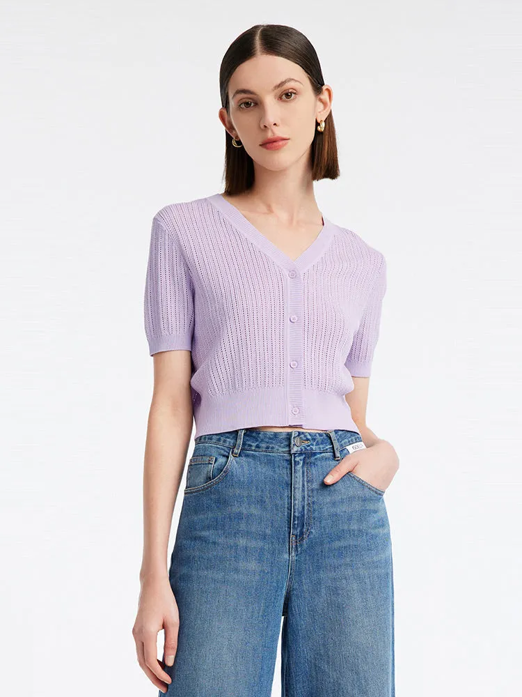 Purple Acetate Knit Cardigan sold by Goelia product image thumbnail 4