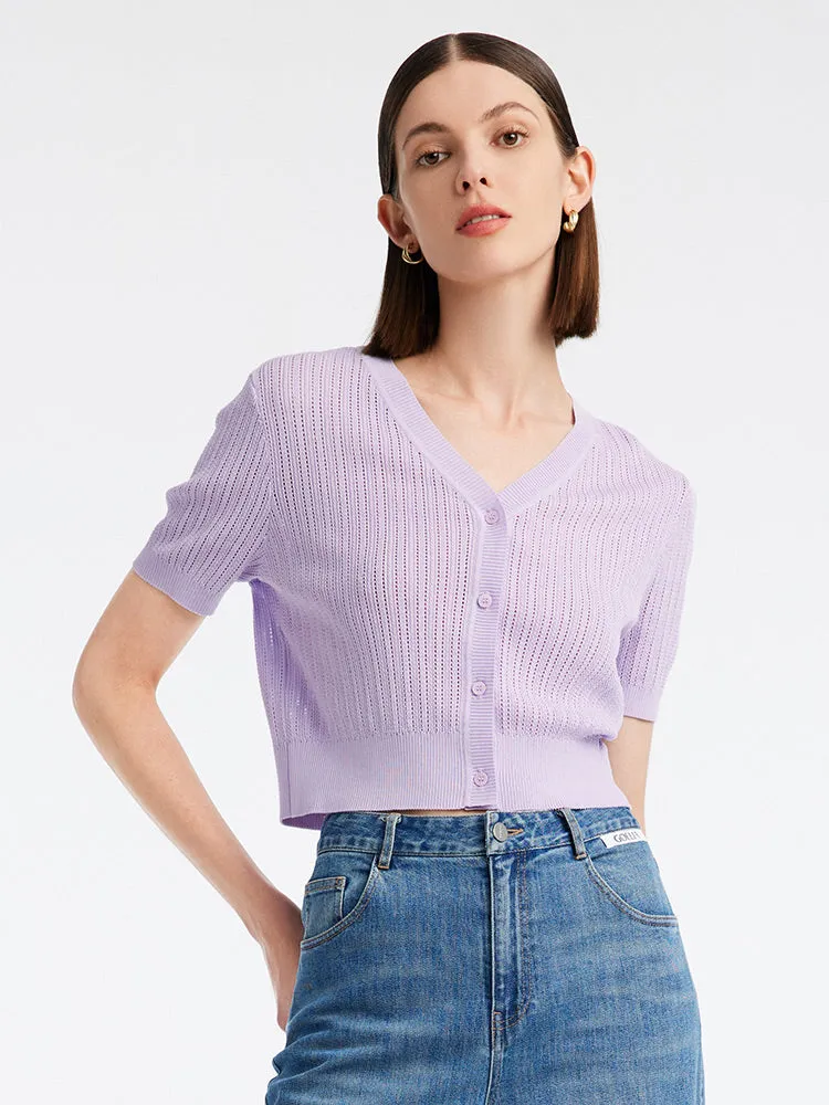 Purple Acetate Knit Cardigan sold by Goelia