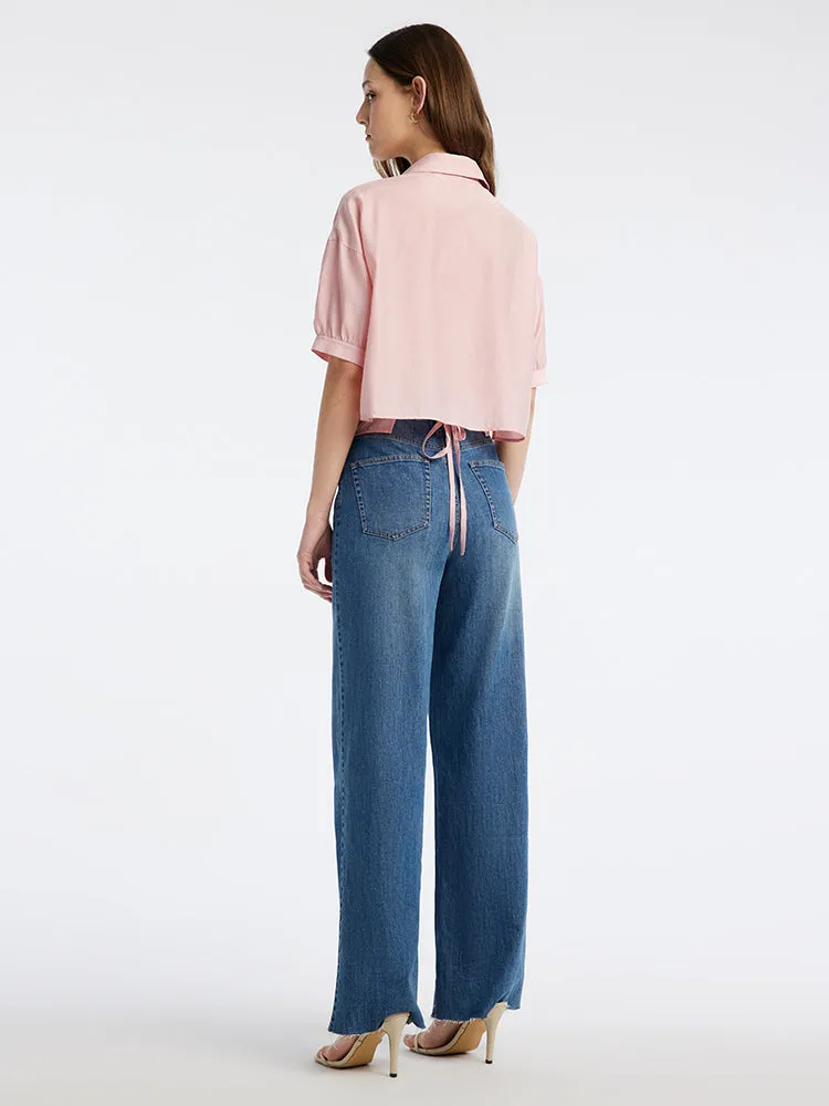 Light Pink Back Strap Crop Shirt sold by Goelia product image thumbnail 2