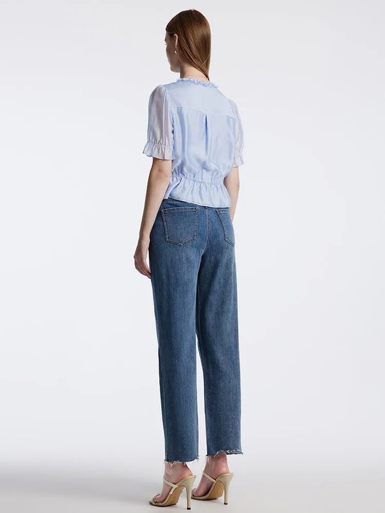 Retro Cute Ruffle Blouse sold by Goelia product image thumbnail 4