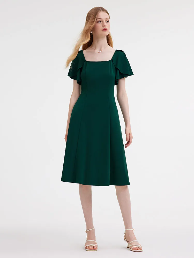 Ruffle Sleeve Knitted Midi Dress sold by Goelia product image thumbnail 5