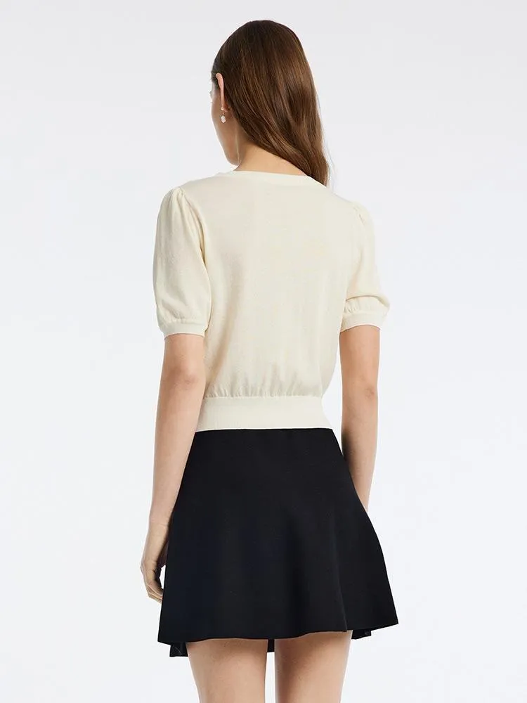 Tencel V-Neck Knit Top And Mini Skirt Two-Piece Set sold by Goelia product image thumbnail 4