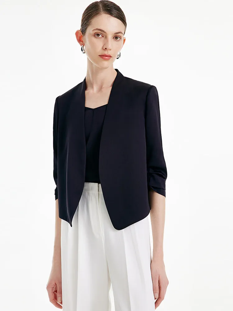 22 Momme Silk Cropped Women Blazer sold by Goelia product image thumbnail 3