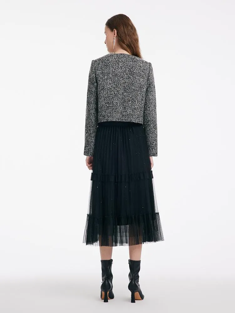 Double-Breasted Tweed Crop Women Jacket sold by Goelia product image thumbnail 4