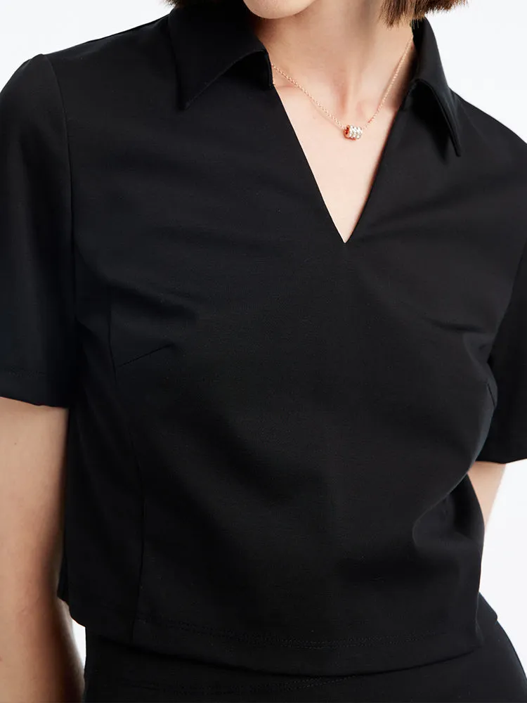 Black Tencel Women Blouse And Knee-Length Skirt Two-Piece Suit sold by Goelia product image thumbnail 5