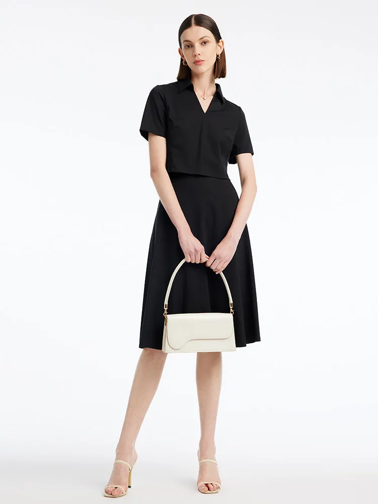 Black Tencel Women Blouse And Knee-Length Skirt Two-Piece Suit sold by Goelia product image thumbnail 2
