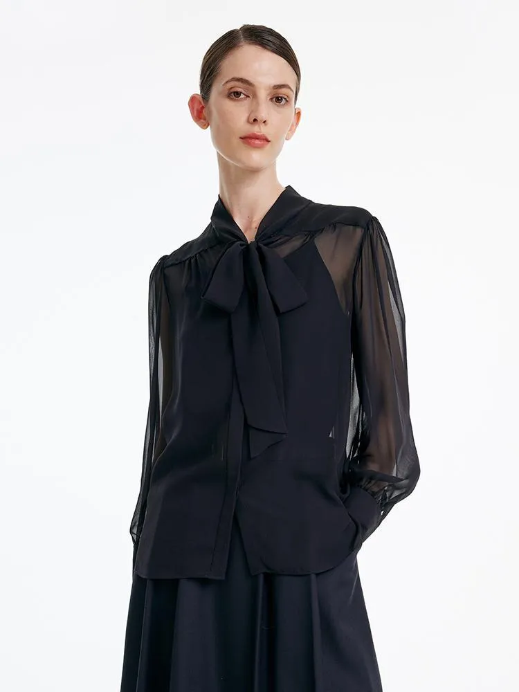 10 Momme Silk Woven Shirt With Knitted Camisole sold by Goelia product image thumbnail 4