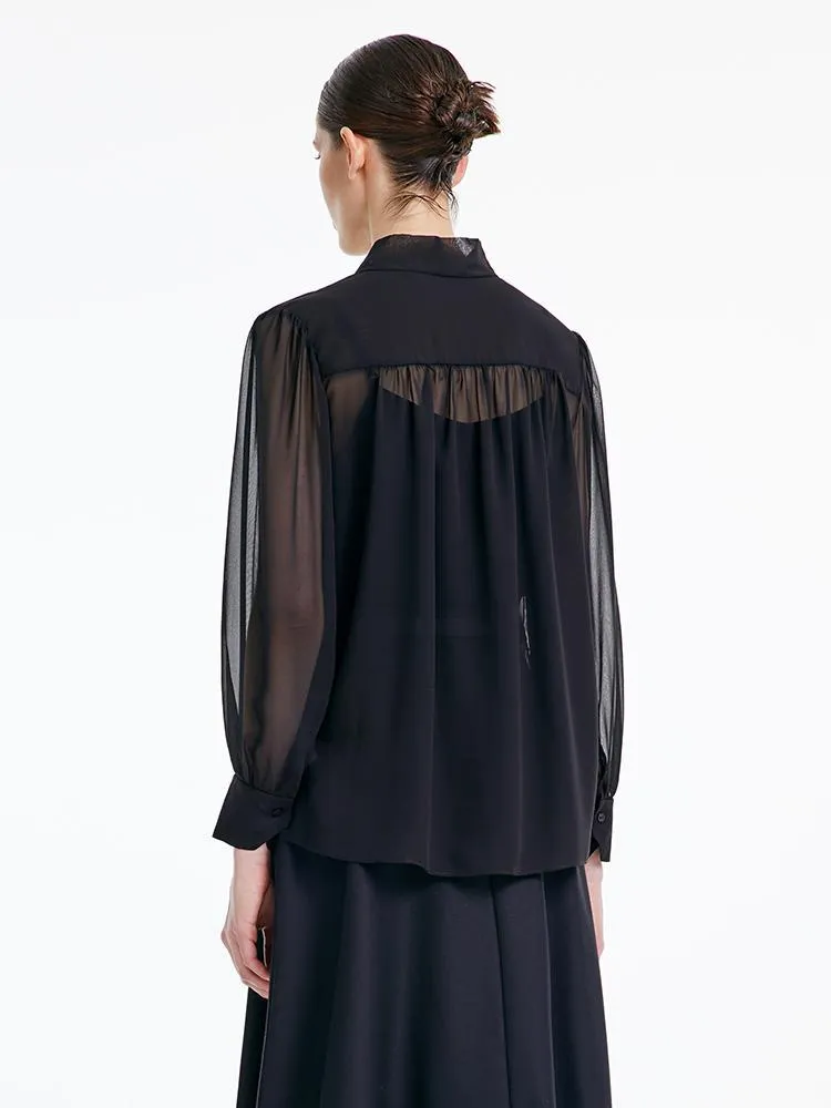 10 Momme Silk Woven Shirt With Knitted Camisole sold by Goelia product image thumbnail 5