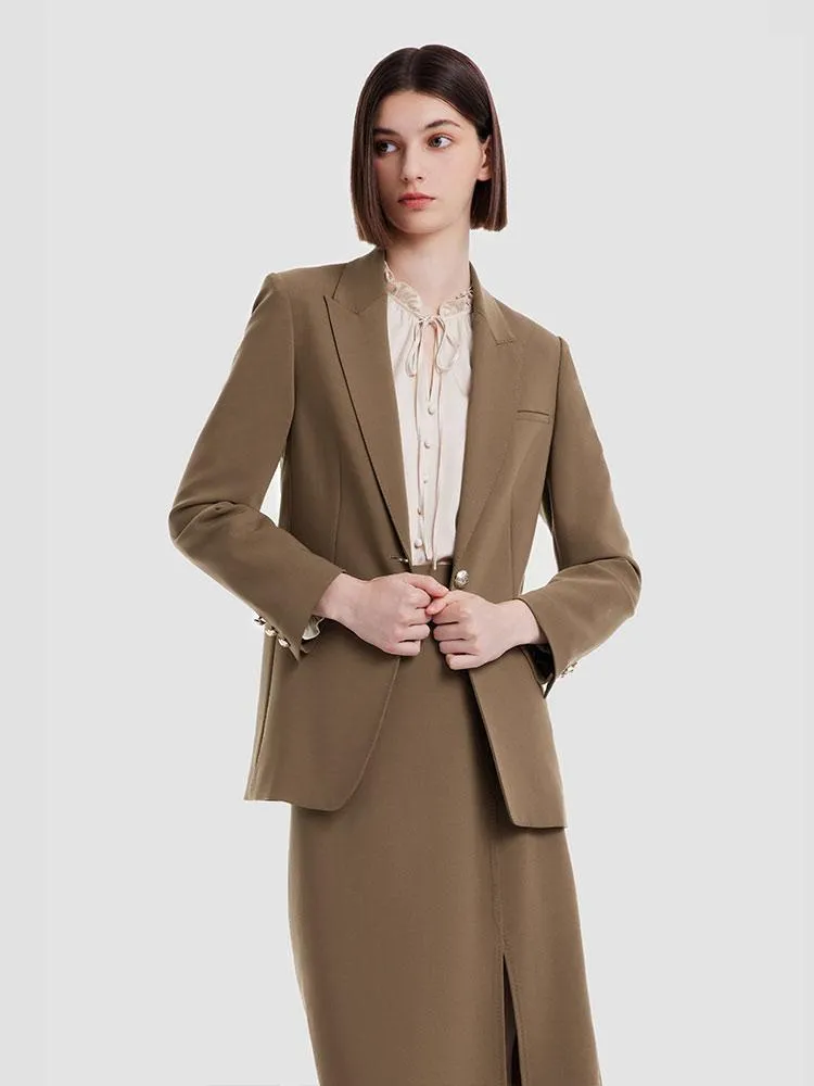 Double Worsted Wool Women Blazer sold by Goelia product image thumbnail 3