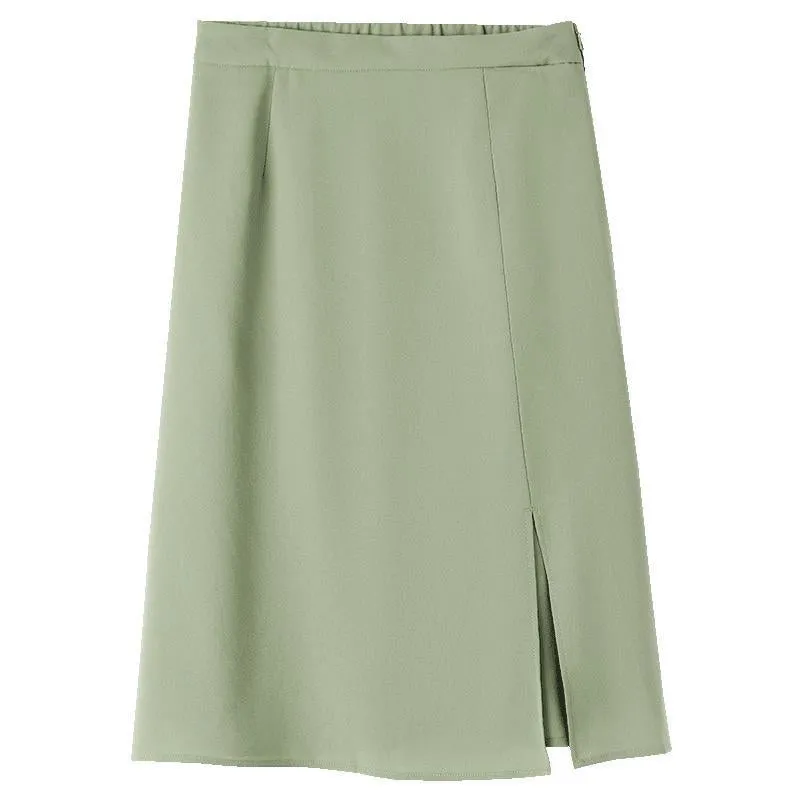 Green Acetate Straight Skirt sold by Goelia product image thumbnail 5