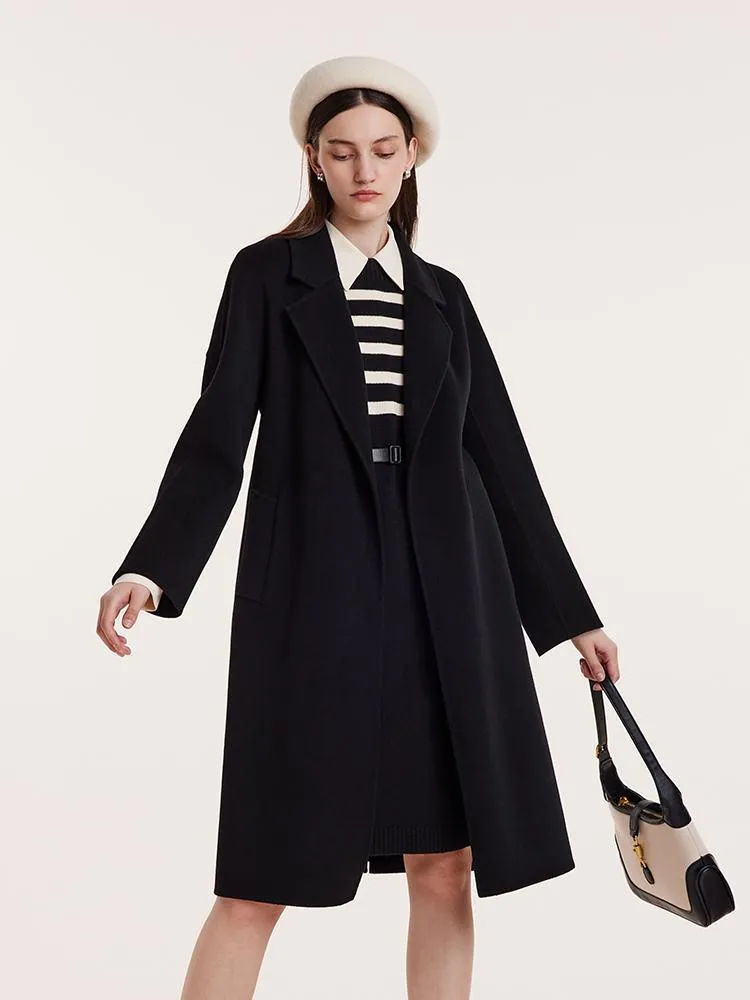 Pure Double-Faced Wool Notched Lapel Women Coat sold by Goelia product image thumbnail 4