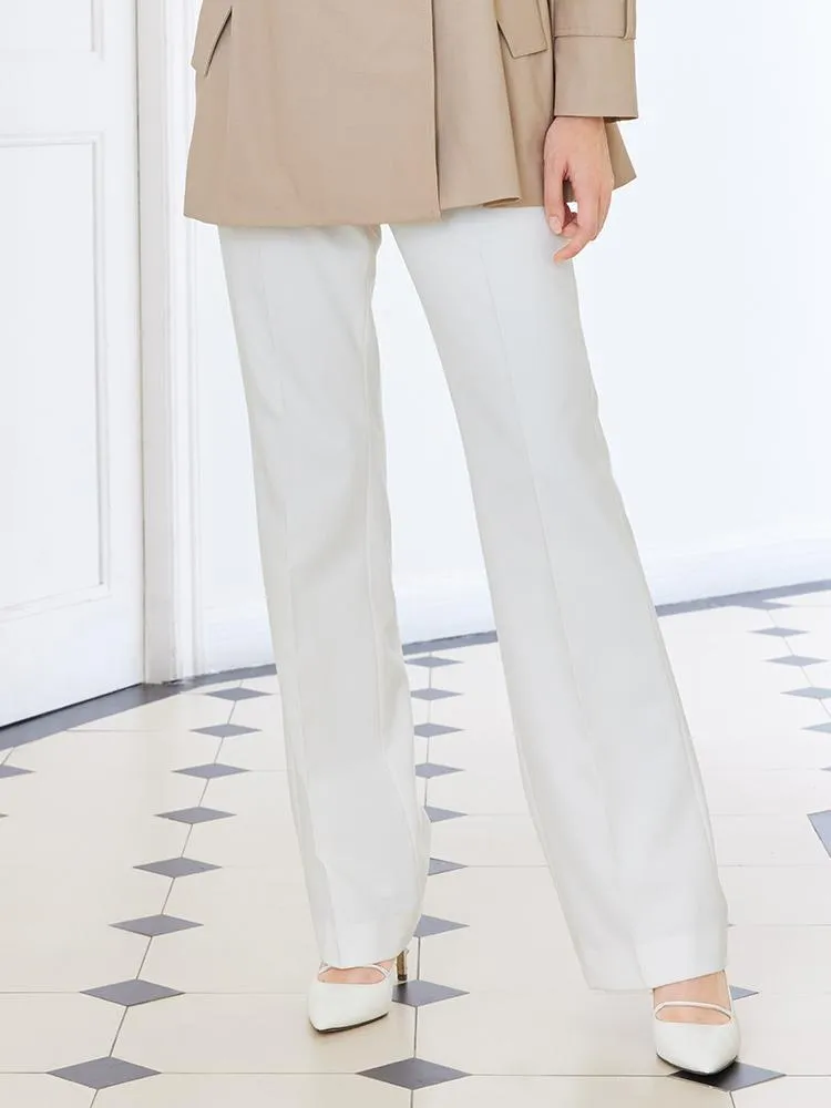 White Adjustable Waist Full Length Pants sold by Goelia product image thumbnail 4