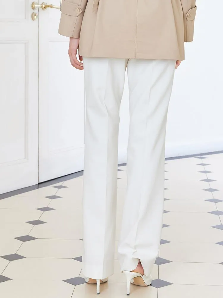 White Adjustable Waist Full Length Pants sold by Goelia product image thumbnail 5