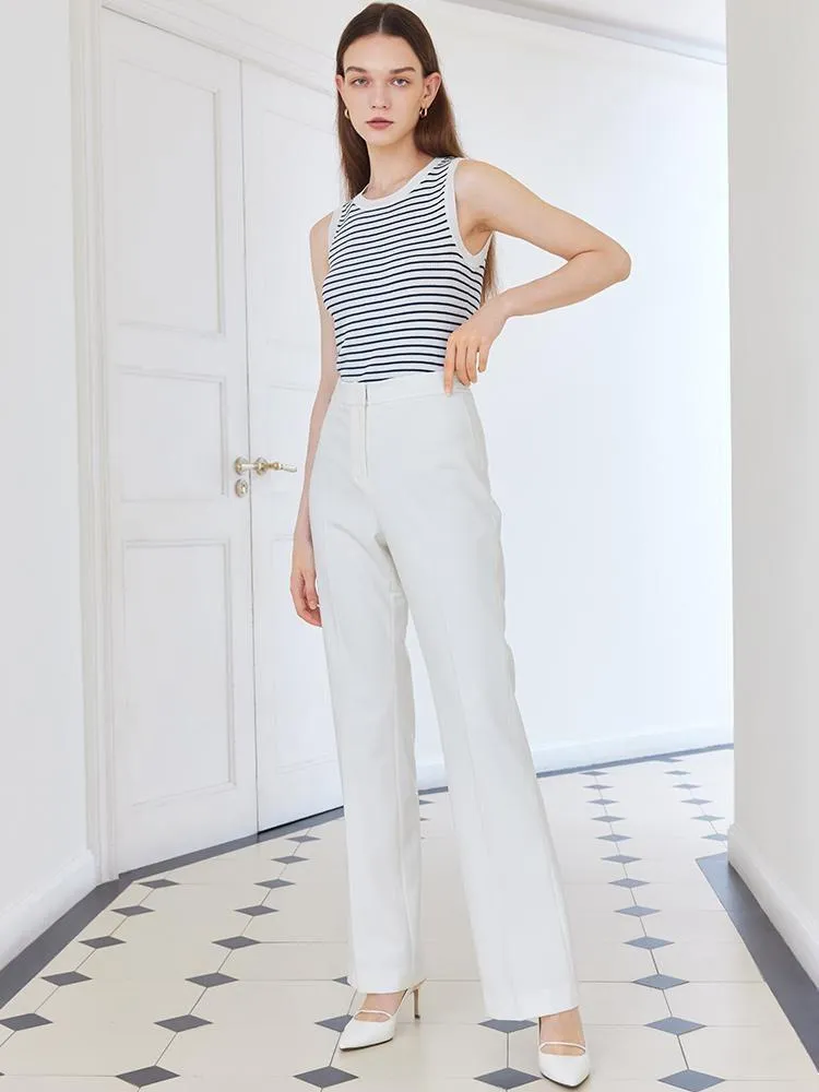 White Adjustable Waist Full Length Pants sold by Goelia product image thumbnail 2