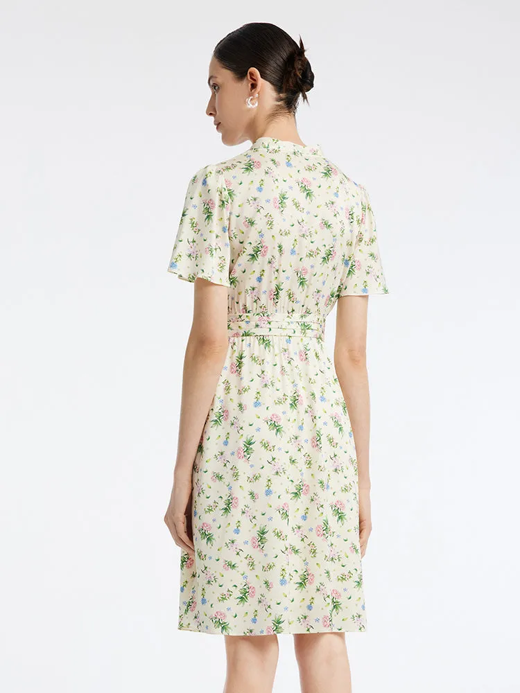 19 Momme Silk Floral V-Neck A-Line Mini Dress sold by Goelia product image thumbnail 3