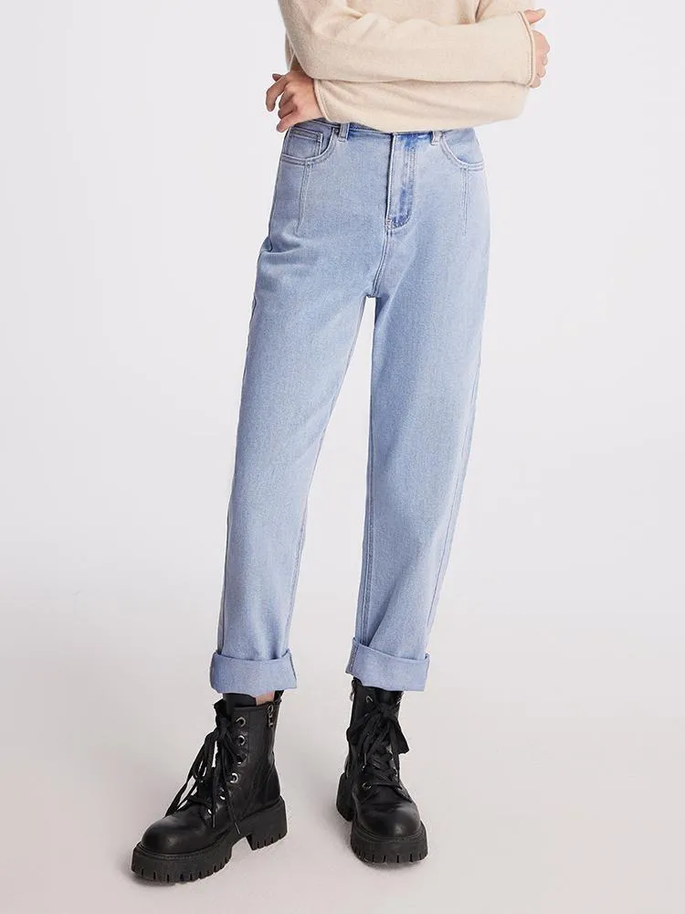 Ankle Length Dad Women Jeans sold by Goelia