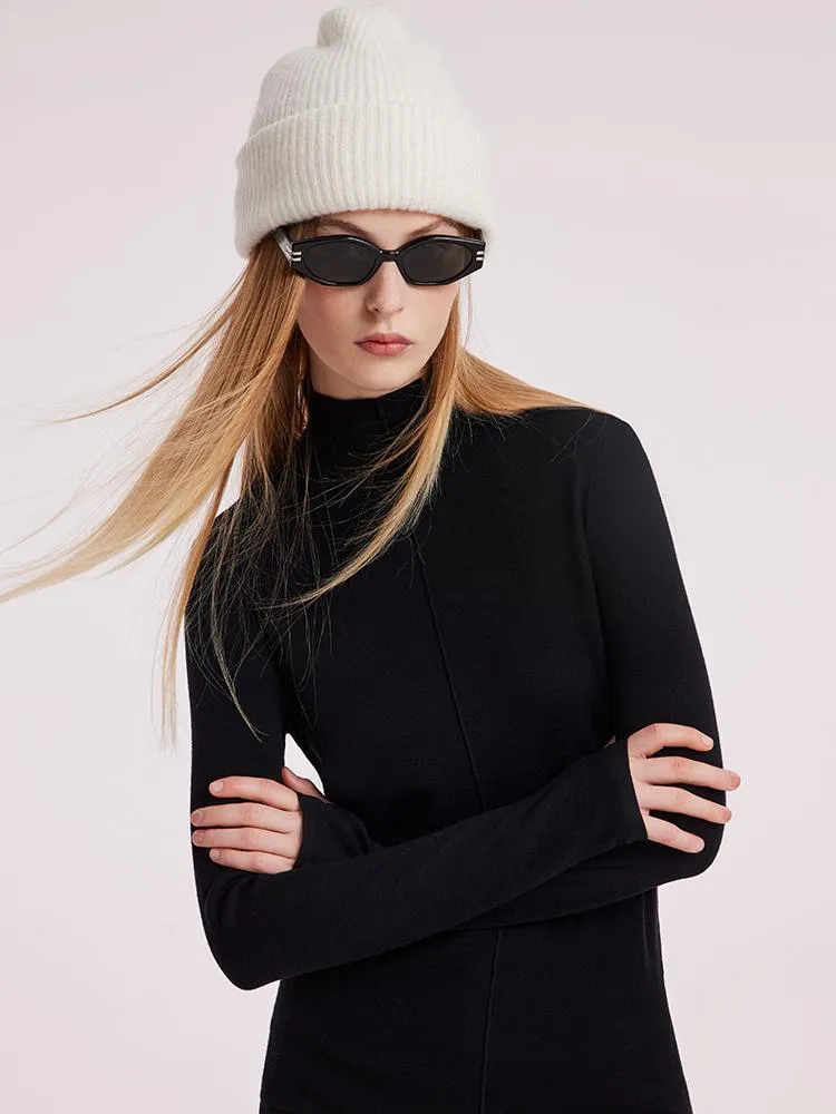 Machine Washable Wool Sheath Mock Neck Women Sweater sold by Goelia product image thumbnail 3