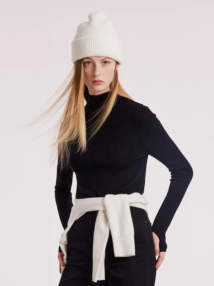 Machine Washable Wool Sheath Mock Neck Women Sweater sold by Goelia product image thumbnail 4