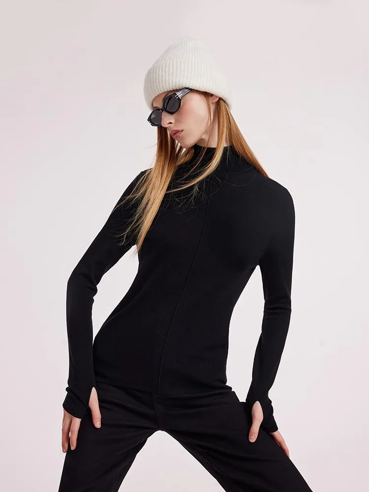 Machine Washable Wool Sheath Mock Neck Women Sweater sold by Goelia product image thumbnail 5