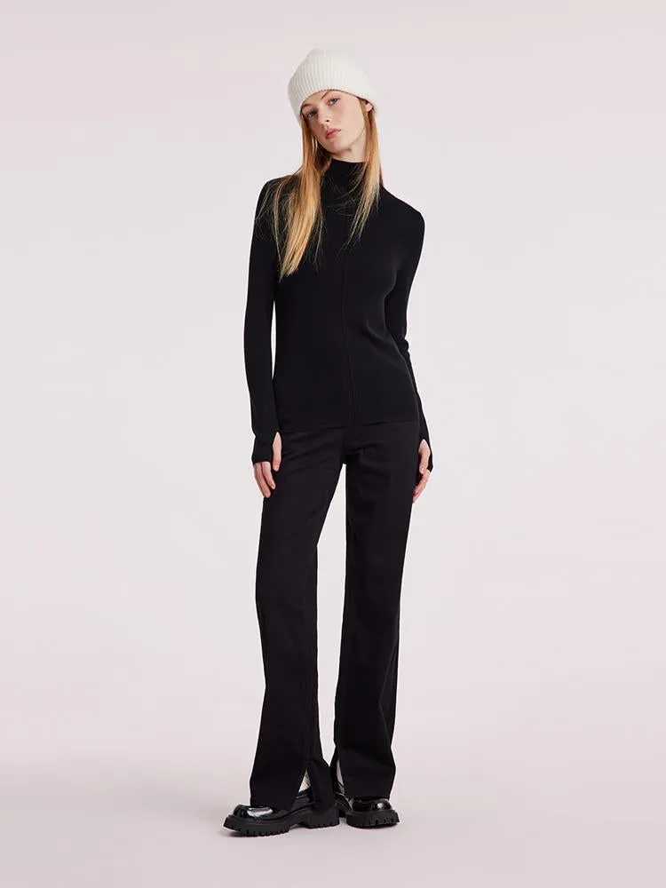 Machine Washable Wool Sheath Mock Neck Women Sweater sold by Goelia product image thumbnail 2