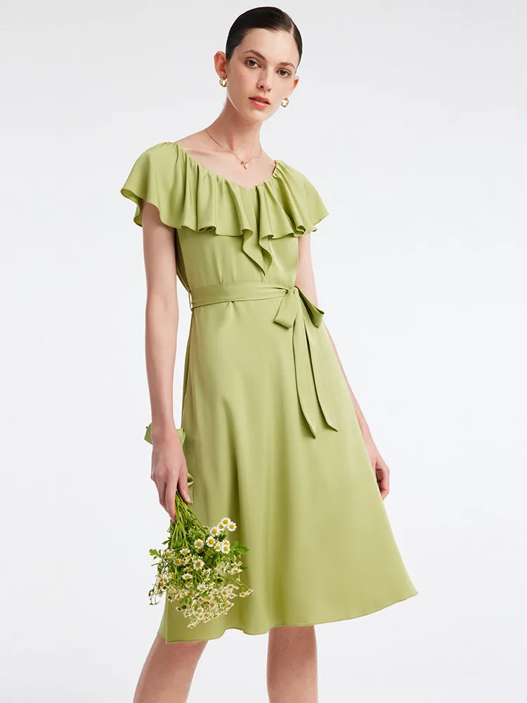 22 Momme Silk Green Midi Dress sold by Goelia product image thumbnail 2