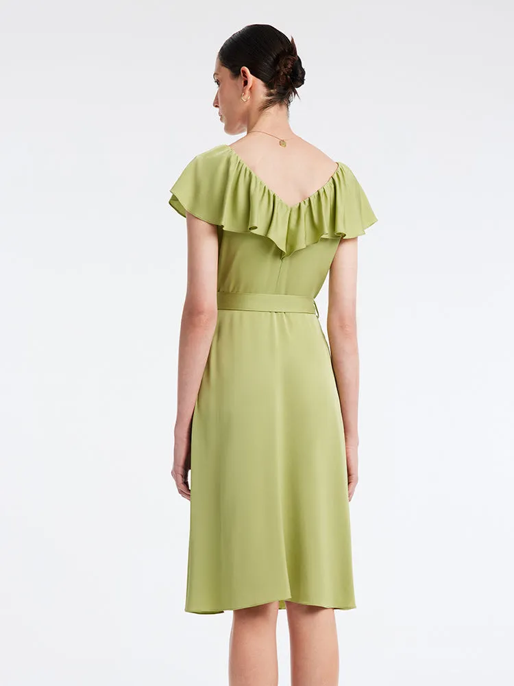 22 Momme Silk Green Midi Dress sold by Goelia product image thumbnail 5