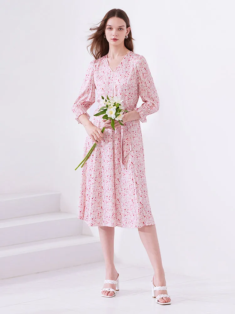 Pink Sweet Cherry Print Midi Dress sold by Goelia product image thumbnail 4
