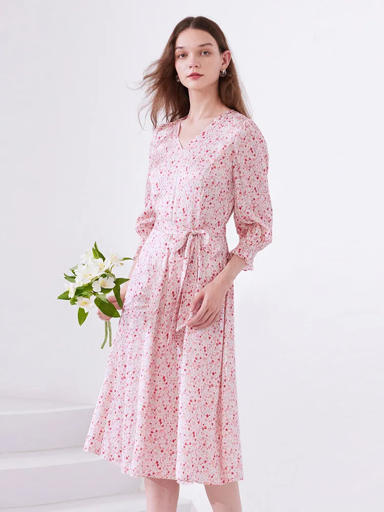 Pink Sweet Cherry Print Midi Dress sold by Goelia product image thumbnail 5