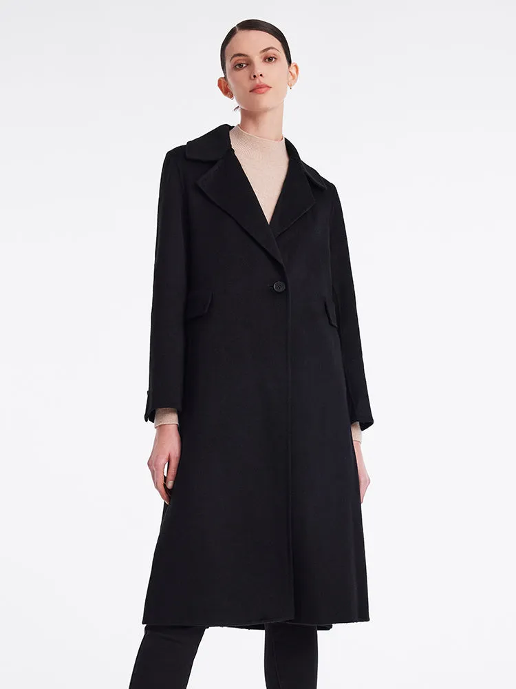 Black Cashmere Mid-Length Fitted Coat sold by Goelia product image thumbnail 3