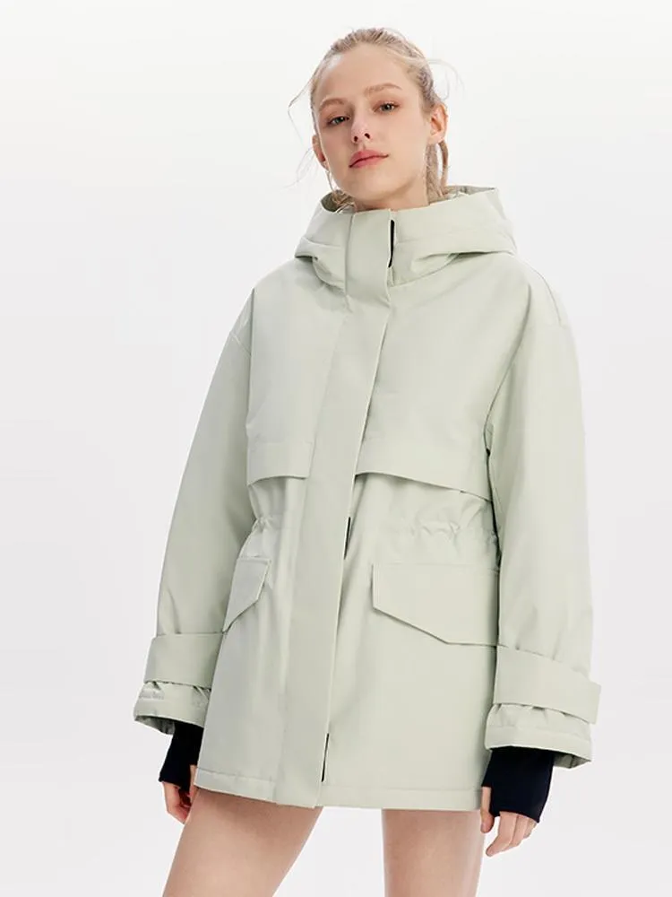 Hooded Gathered Waist Short Goose Down Garment sold by Goelia