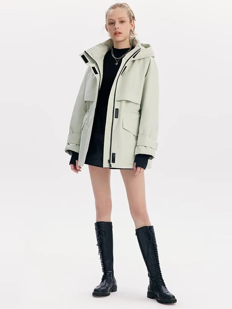 Hooded Gathered Waist Short Goose Down Garment sold by Goelia product image thumbnail 2