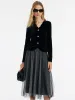 V-Neck Velvet Top And Tulle Skirt Two-Piece Set sold by Goelia