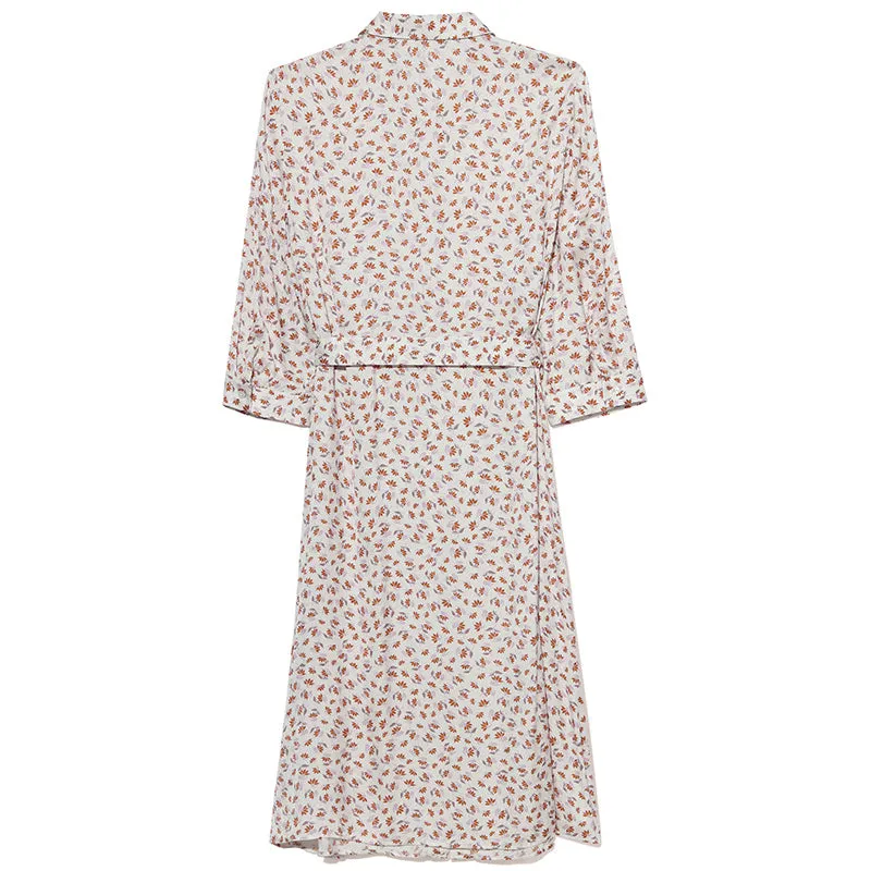 Floral Lace-Up Shirt Midi Dress sold by Goelia product image thumbnail 5